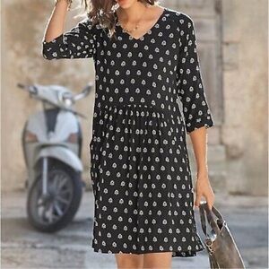 Garnet hill black and white pattern dress